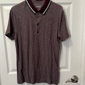Express Men's Burgundy Polo Shirt
